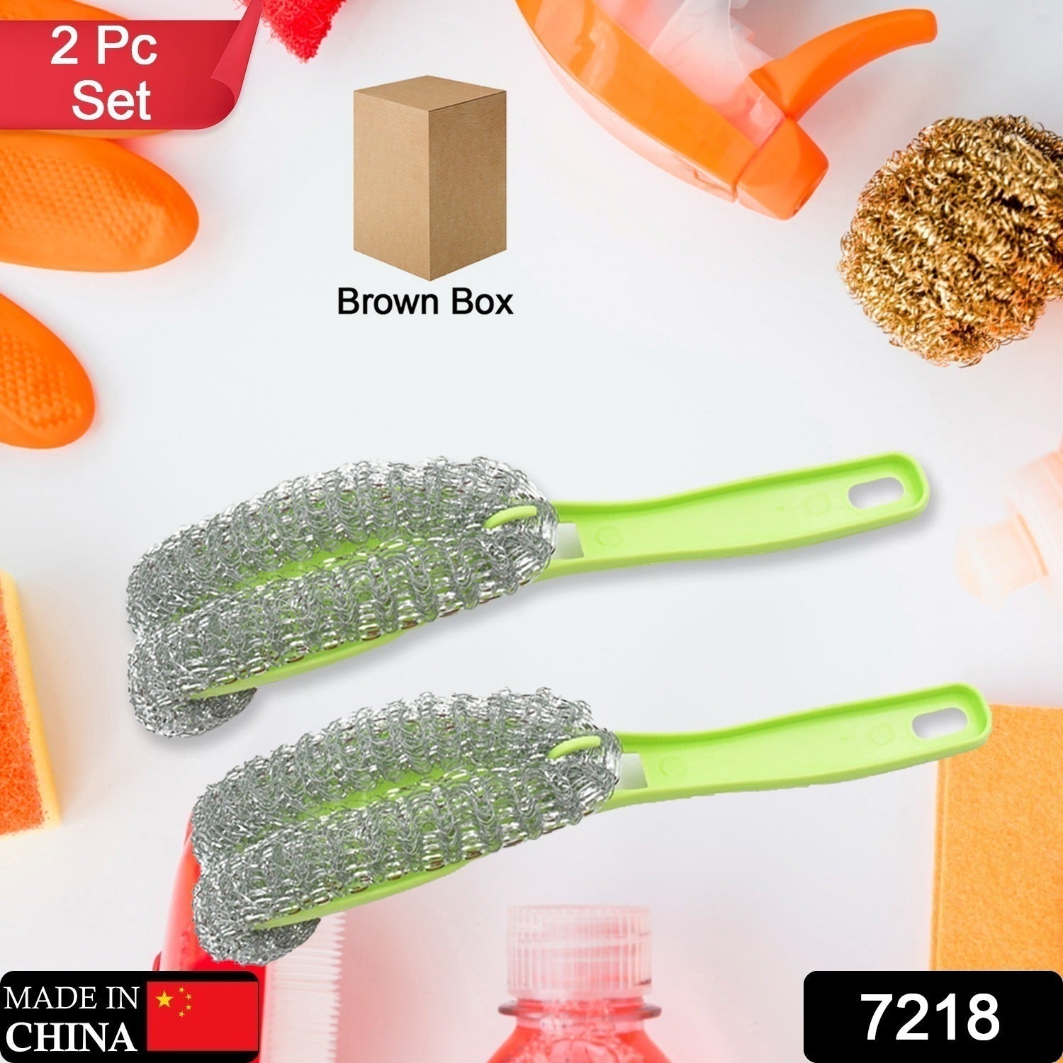 7218 Wire Kitchen Washing Brush, Plastic Small Brush, Cleaning Brush, Bend Handle Pot Washing Brush (2 Pc) 7218 Wire Kitchen Washing Brush, Plastic Small Brush, Cleaning Brush, Bend Handle Pot Washing Brush (2 Pc)